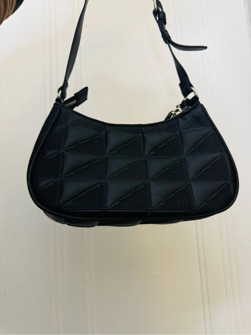 Steve Madden Black Quilted Chain-Accent Shoulder Bag